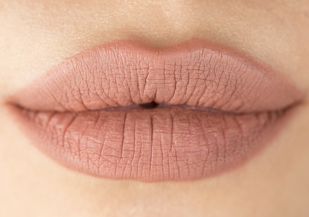 Extreme close up of female lips.