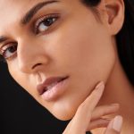 Female model with clear skin