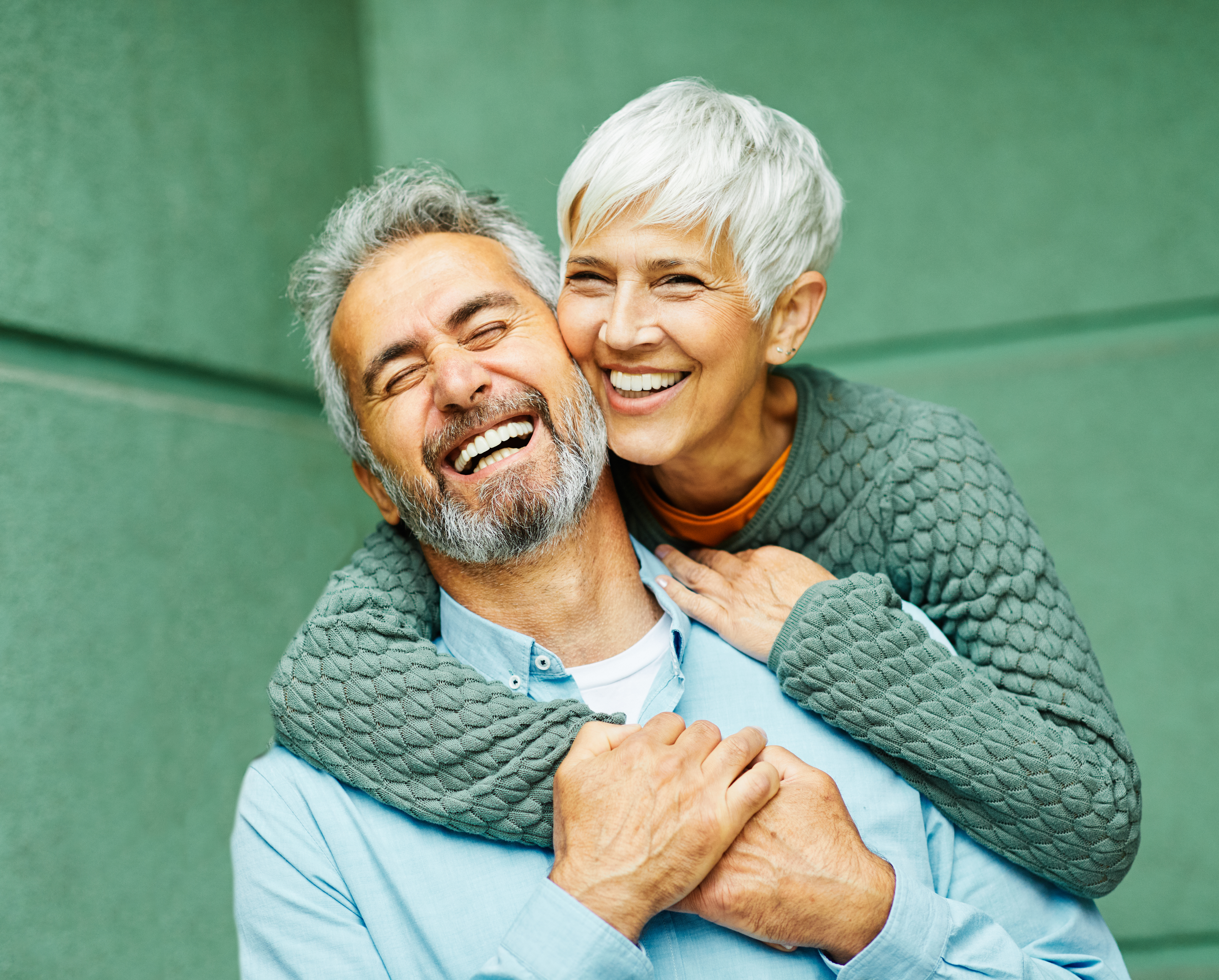 woman man outdoor senior couple happy lifestyle retirement together smiling love fun elderly active vitality nature mature Happy active senior couple having fun outdoors