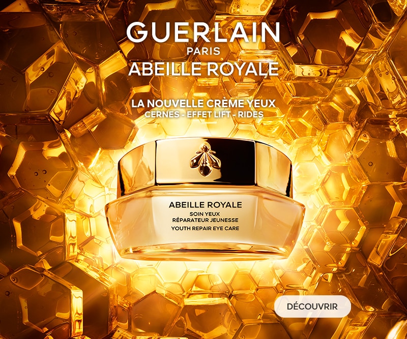 Soin contour des yeux Guerlain Abeille Royale en pot doré, soin anti‑âge lissant