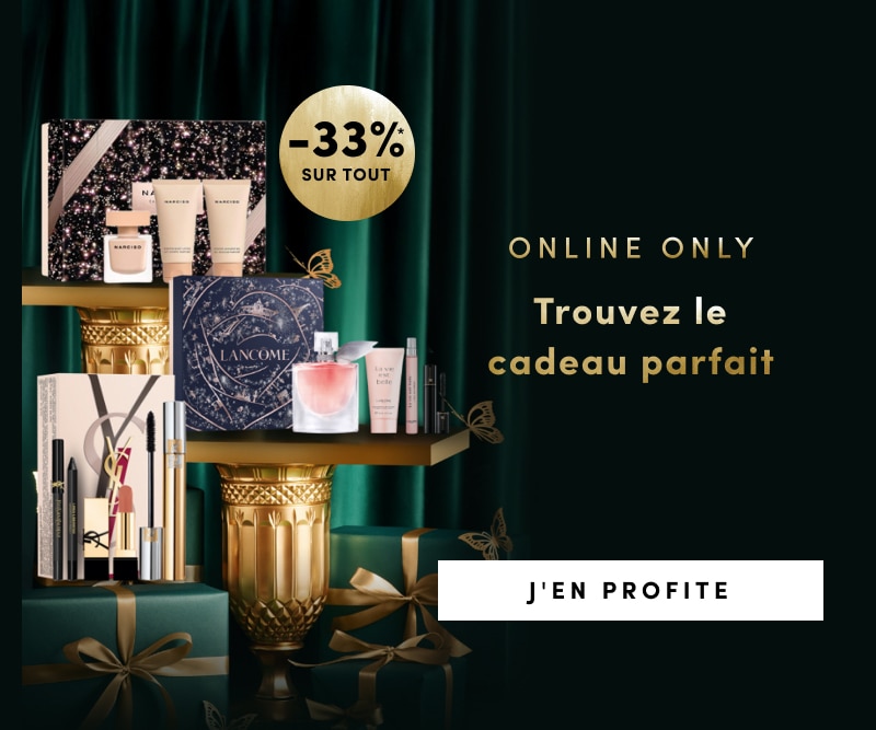 Coffrets cadeaux cosmétiques en promotion – 30 % de réduction sur des marques comme Lancôme et Narciso Rodriguez, exclusivement en ligne.
