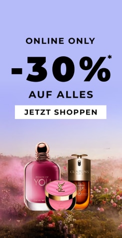 Online‑Only Beauty‑Angebot: –30 % auf alles, Parfum und Pflegeprodukte, jetzt shoppen