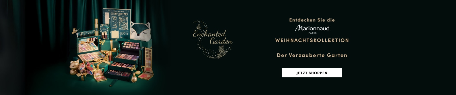 Marionnaud Paris Weihnachtskollektion ‚Der Verzauberte Garten‘ – festlich verpackte Kosmetikprodukte jetzt online entdecken und shoppen.