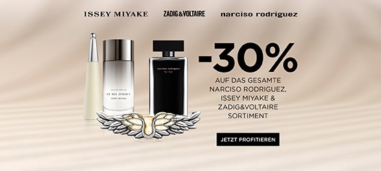  Parfüm-Auswahl von Issey Miyake, Zadig &amp; Voltaire und Narciso Rodriguez mit 30% Rabatt