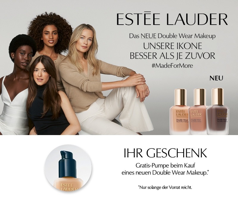 Estée Lauder Double Wear Makeup – neue ikonische Foundation mit Geschenk, langanhaltende Deckkraft.