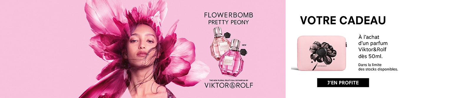 Duo parfum Viktor &amp; Rolf Flowerbomb Pretty Peony avec pochette cadeau.