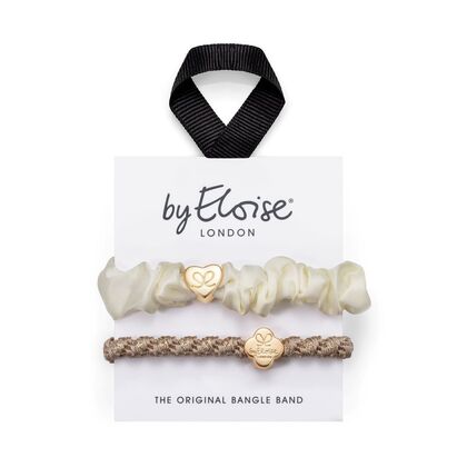 1 PCS by Eloise Two Ways To Bangle Haargummi Set - Cream & Gold  1 of 1 