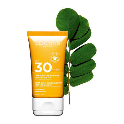 50 ML Clarins PROTECTEUR VISAGE Crème Solaire Jeunesse Haute Protection SPF 30  1 of 3 