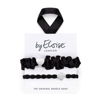 1 PCS by Eloise Two Ways To Bangle - Silver & Black Set d'élastiques à cheveux  1 of 1 