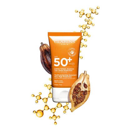 50 ML Clarins PROTECTEUR VISAGE Sonnenschutz-Gesichtscreme SPF 50+ mit Anti-Falten-Wirkung  1 of 3 