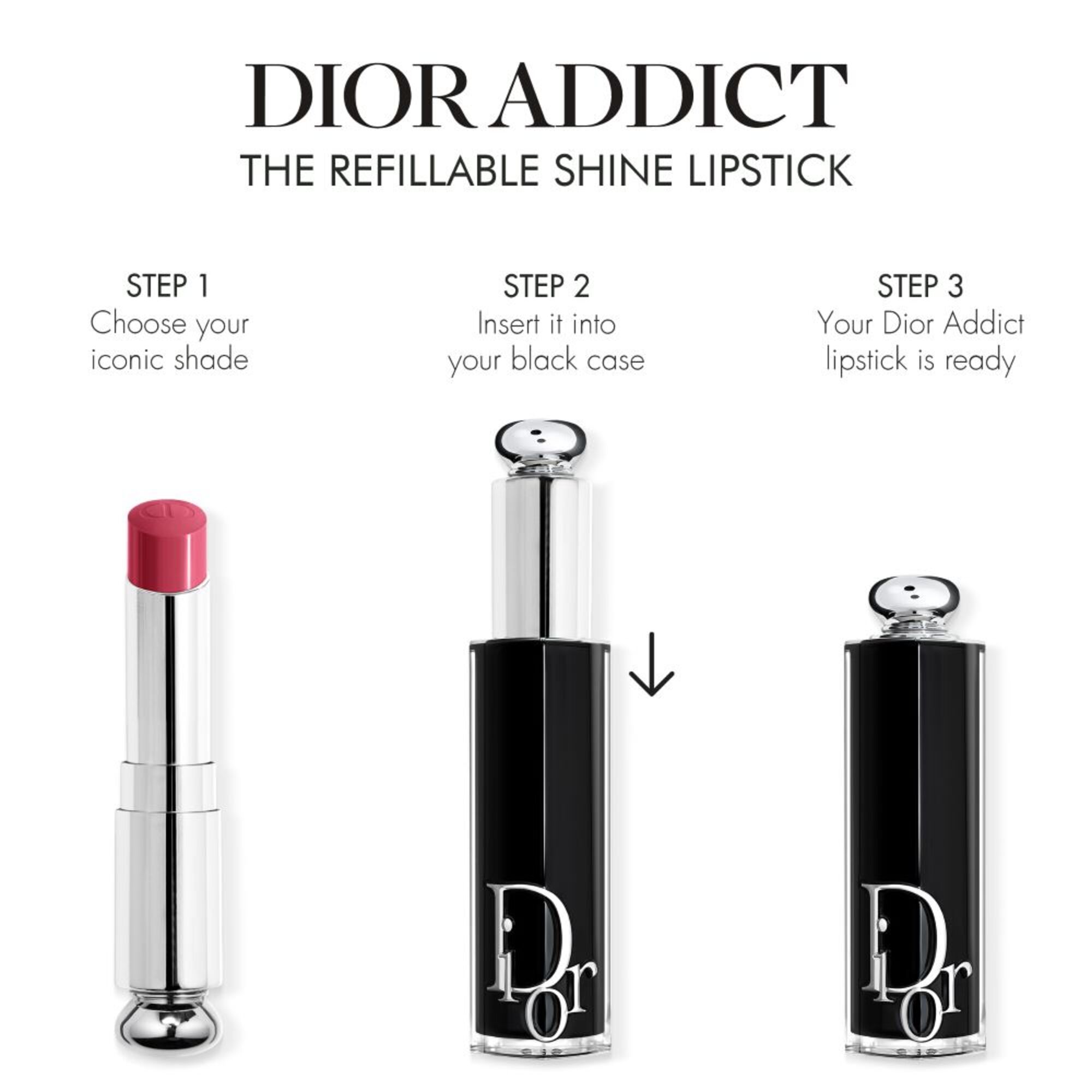  DIOR Addict Lipstick Lippenstift mit Glanz-Finish - Refill  1 of 3 