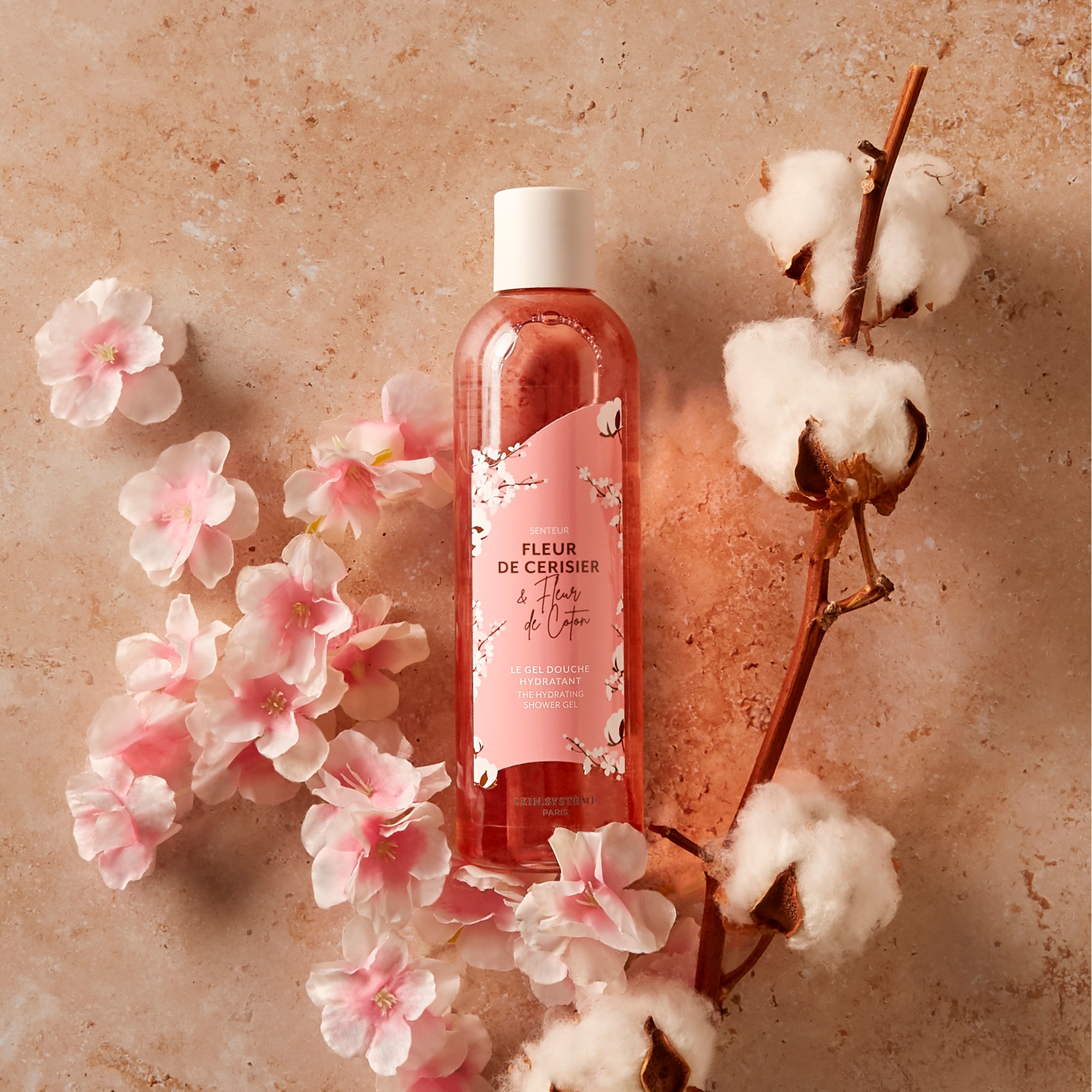Gel douche hydratant Senteur Fleurs de cerisier & Fleurs de coton