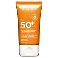 50 ML Clarins PROTECTEUR VISAGE Crème Solaire Jeunesse Très Haute Protection SPF 50+  1 of 2 