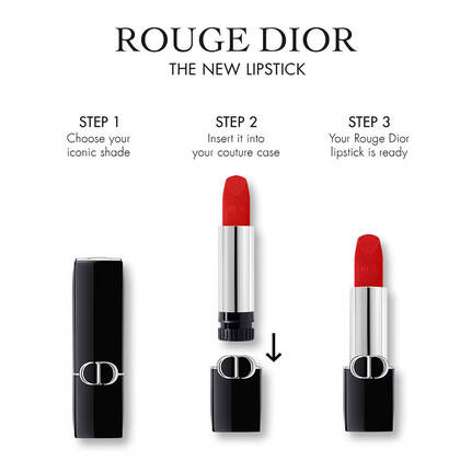  DIOR Rouge Dior Refill Recharge de rouge à lèvres - 2 finis : velvet et satin  1 of 3 