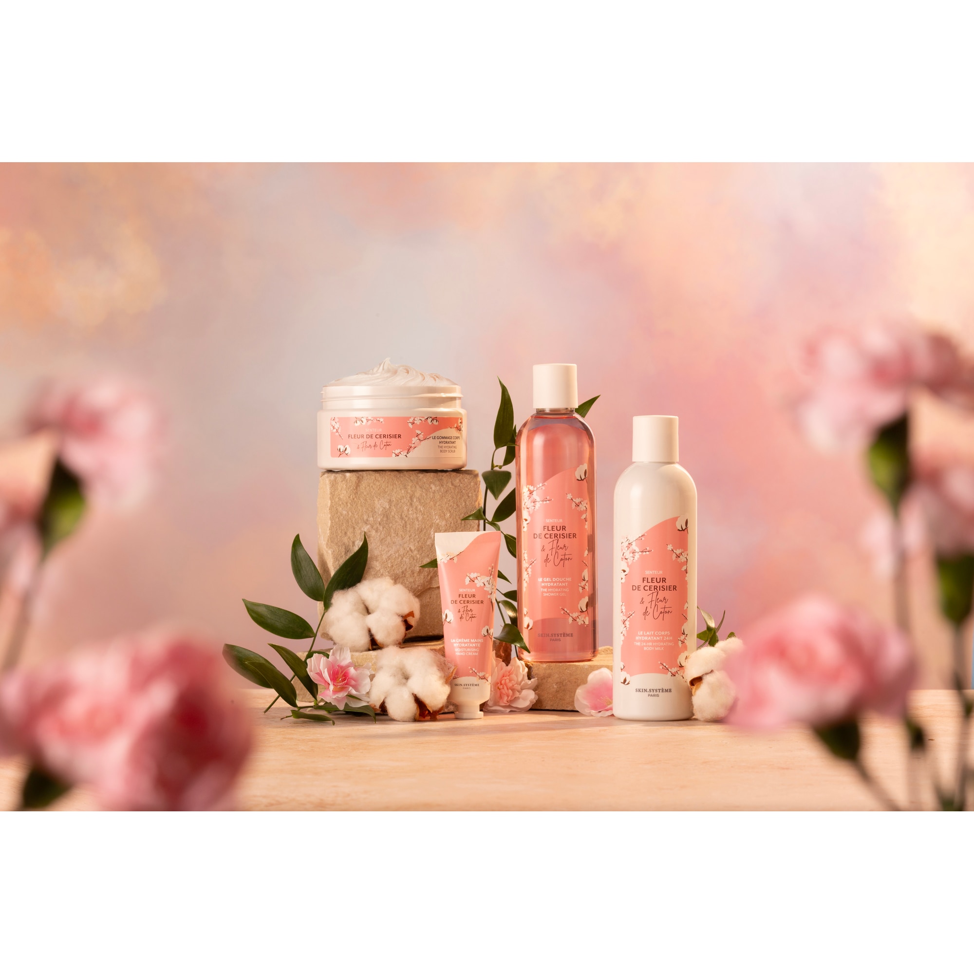 Gel douche hydratant Senteur Fleurs de cerisier & Fleurs de coton