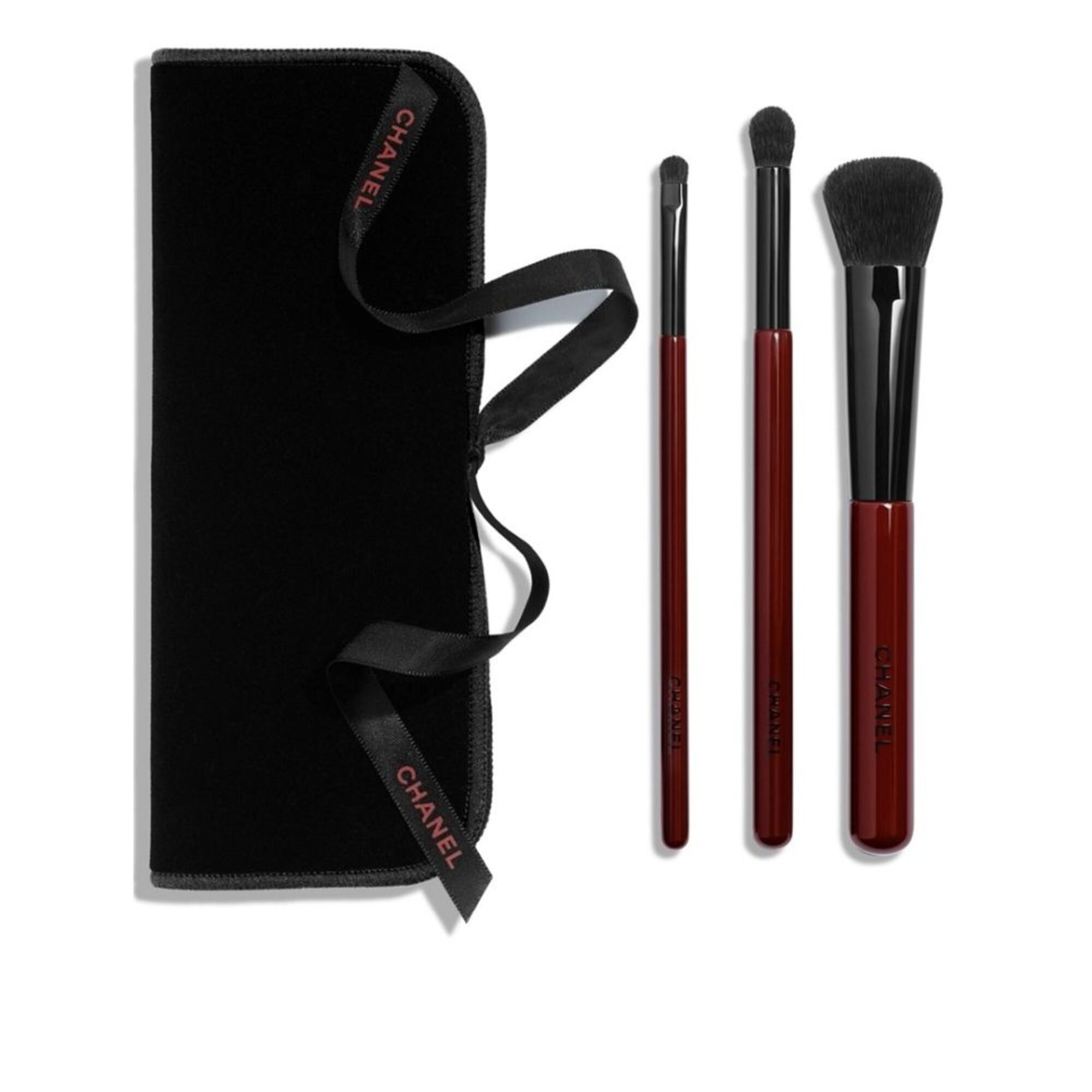  CHANEL DIE ROUGE NOIR PINSEL Etui mit 3 Profi-Pinseln 