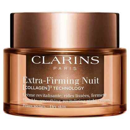 50 ML Clarins EXTRA-FIRMING CREME Nachtcreme Trockene Haut [COLLAGEN]³ Technologie  1 of 4 